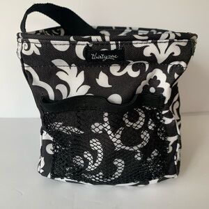 Thirty-One Black and White Patterned Small Tote Bag 7 1/2” x 7 1/2”